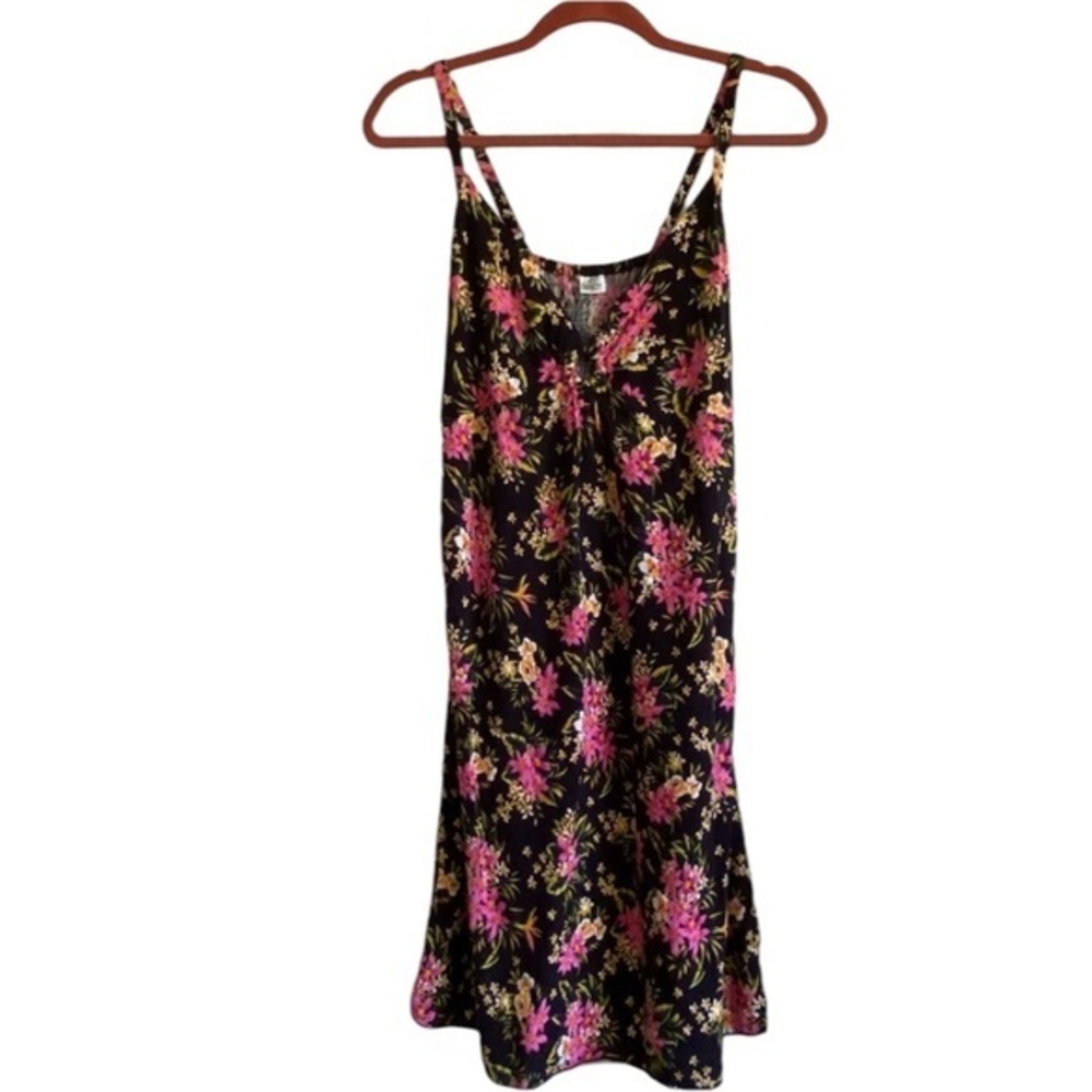Island Plant Sleeveless Spaghetti Strap Floral Smock Mini Dress